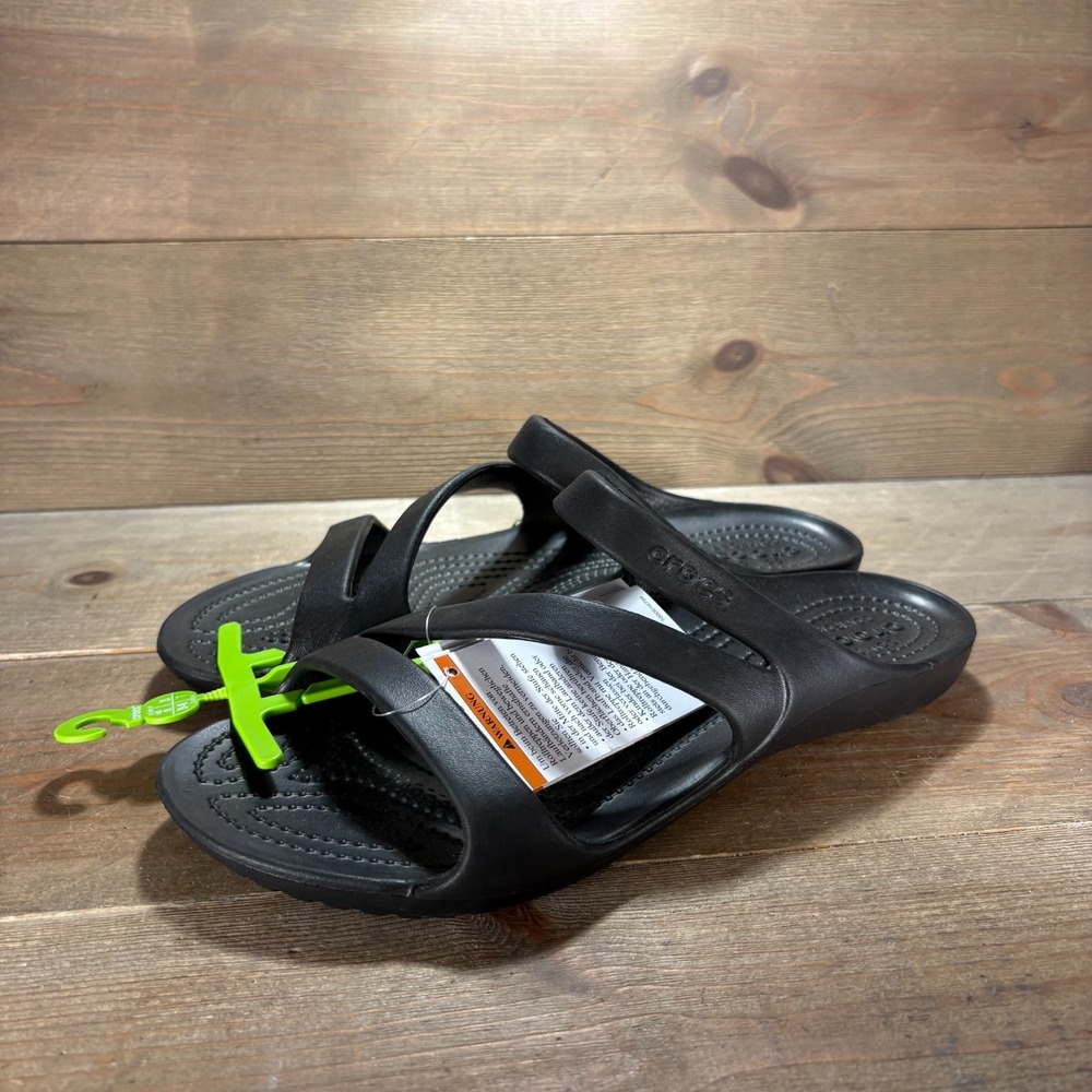 Crocs Kadee II Womens size 9 shoes Black waterproof Strappy Slide sandals